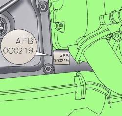 Расположение кода и номера на дизельных двигателях V6