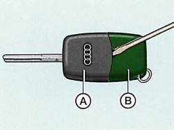 Использование отвертки для снятия крышки головки основного ключа