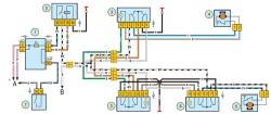 Схема включения электростеклоподъемников передних дверей