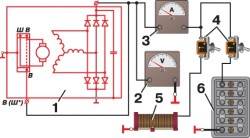 Схема для проверки генератора на стенде