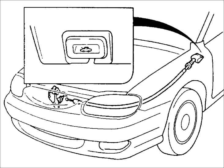 Как открыть капот на киа. Kia Spectra замок капота. Капот Киа Сефия 2. Замок капота Киа Маджентис 2004. Трос капота Киа спектра.